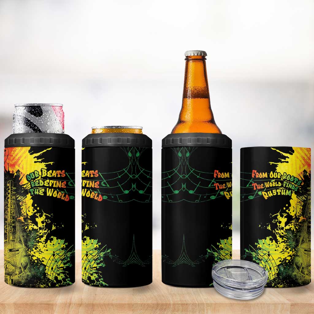 Afro Music Pride 4 in 1 Can Cooler Tumbler From Our Roots The World Finds Rhythm - Wonder Print Shop