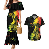 Afro Music Pride Couples Matching Mermaid Dress and Hawaiian Shirt From Our Roots The World Finds Rhythm - Wonder Print Shop