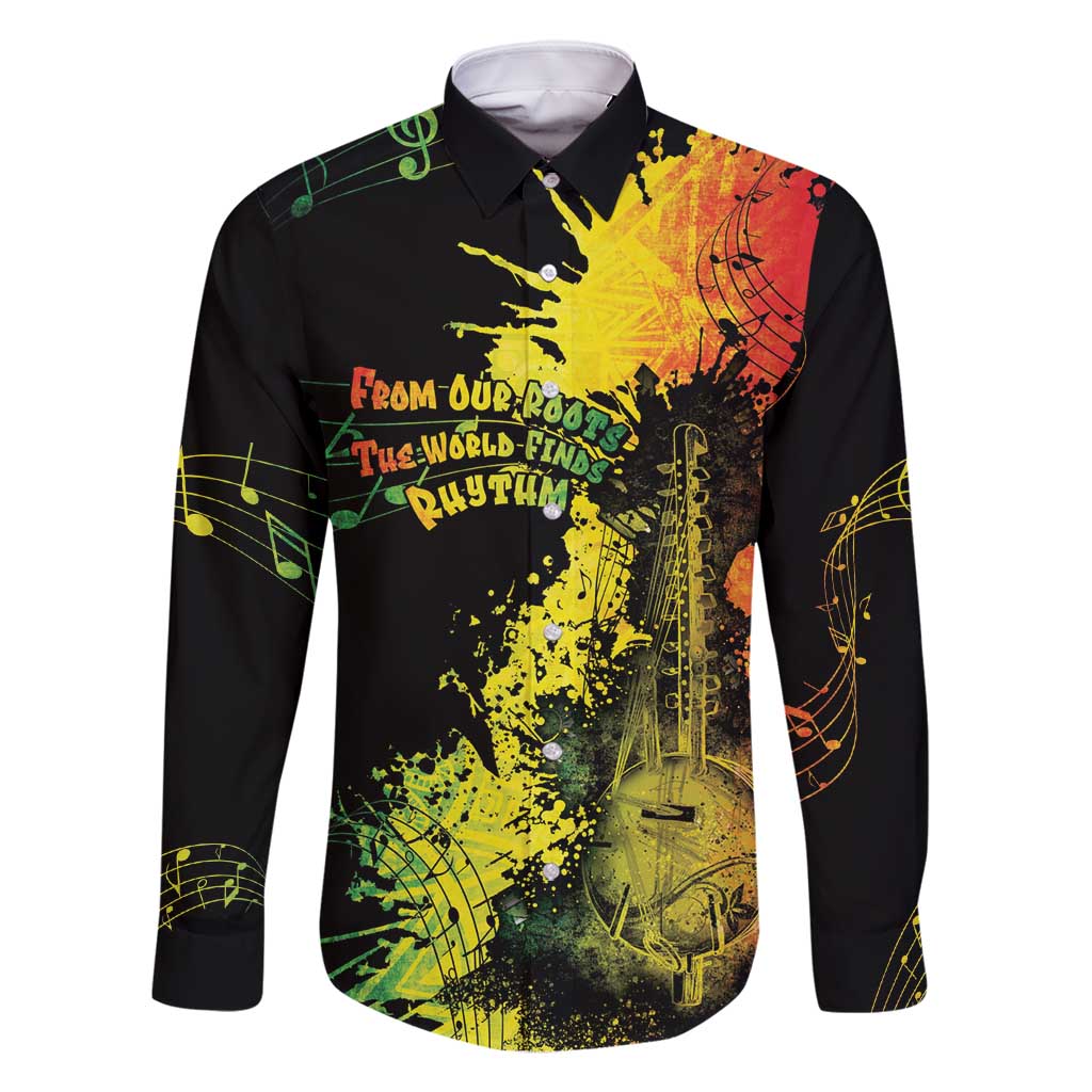 Afro Music Pride Family Matching Long Sleeve Bodycon Dress and Hawaiian Shirt From Our Roots The World Finds Rhythm - Wonder Print Shop