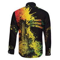 Afro Music Pride Family Matching Off The Shoulder Long Sleeve Dress and Hawaiian Shirt From Our Roots The World Finds Rhythm - Wonder Print Shop