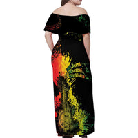 Afro Music Pride Family Matching Off Shoulder Maxi Dress and Hawaiian Shirt From Our Roots The World Finds Rhythm - Wonder Print Shop