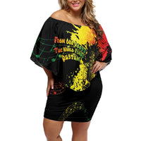 Afro Music Pride Family Matching Off Shoulder Short Dress and Hawaiian Shirt From Our Roots The World Finds Rhythm - Wonder Print Shop