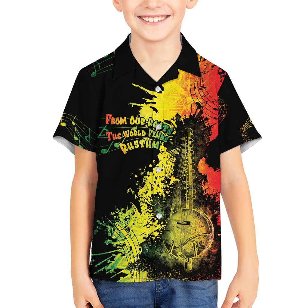 Afro Music Pride Family Matching Off Shoulder Short Dress and Hawaiian Shirt From Our Roots The World Finds Rhythm - Wonder Print Shop