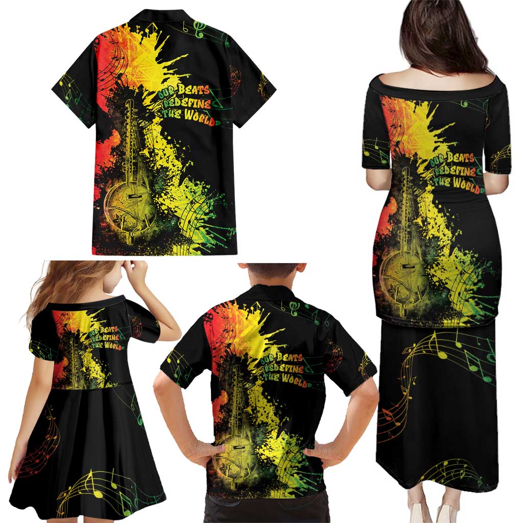 Afro Music Pride Family Matching Puletasi and Hawaiian Shirt From Our Roots The World Finds Rhythm - Wonder Print Shop