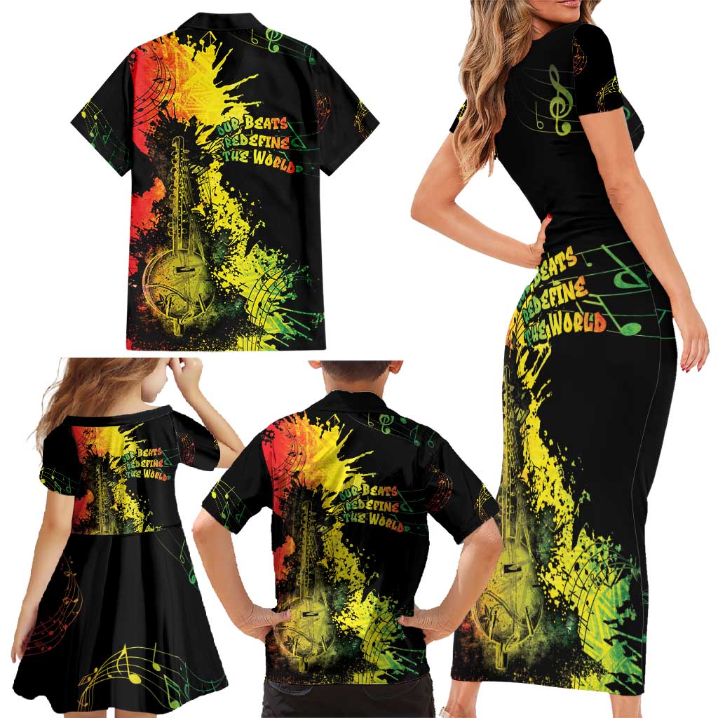 Afro Music Pride Family Matching Short Sleeve Bodycon Dress and Hawaiian Shirt From Our Roots The World Finds Rhythm - Wonder Print Shop