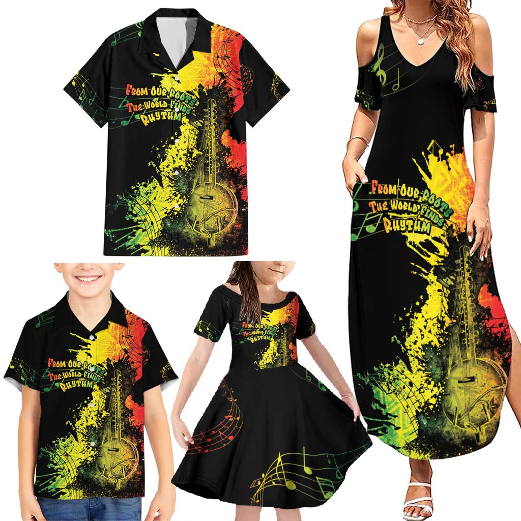 Afro Music Pride Family Matching Summer Maxi Dress and Hawaiian Shirt From Our Roots The World Finds Rhythm - Wonder Print Shop