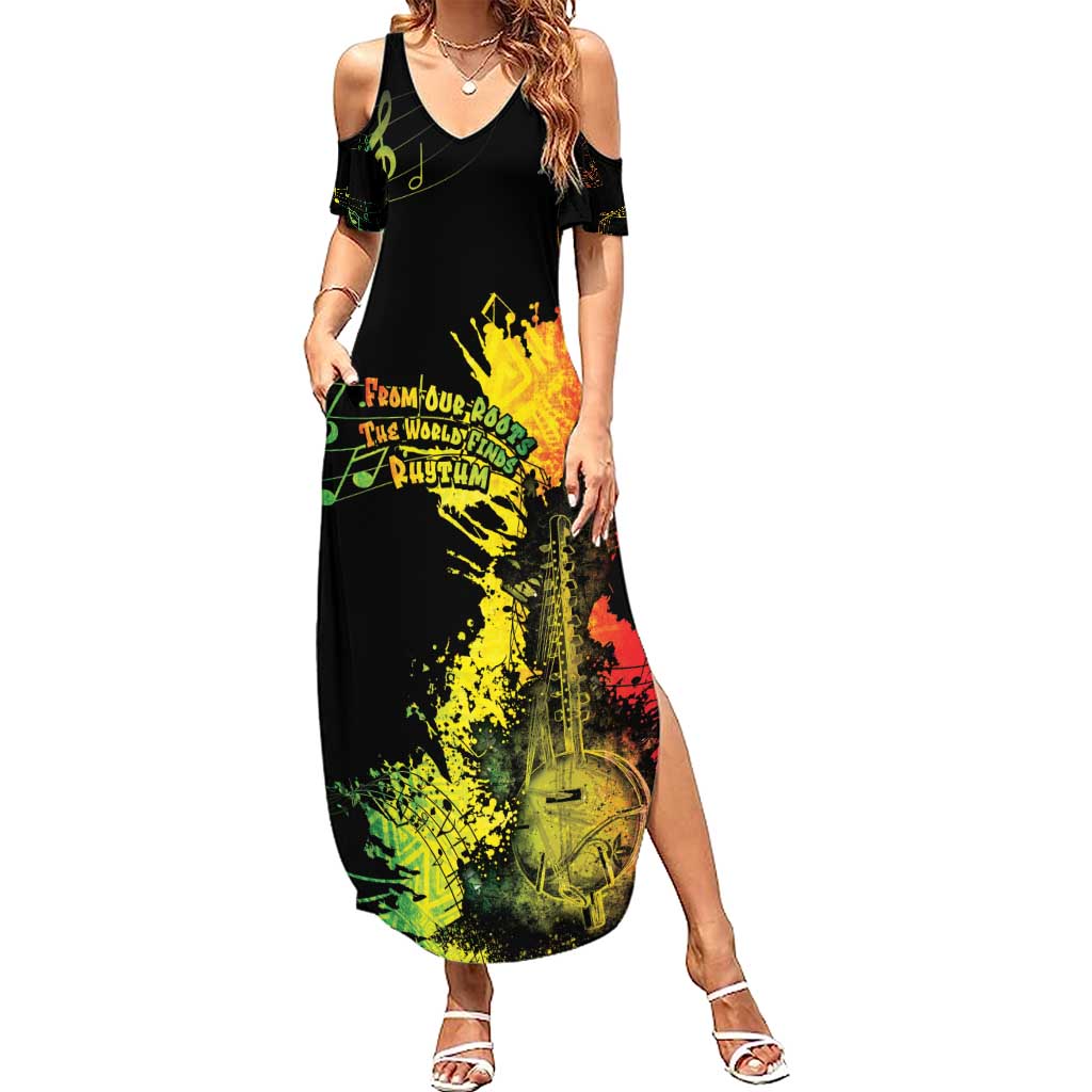 Afro Music Pride Family Matching Summer Maxi Dress and Hawaiian Shirt From Our Roots The World Finds Rhythm - Wonder Print Shop