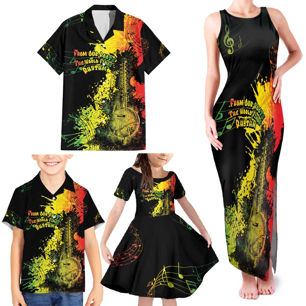 Afro Music Pride Family Matching Tank Maxi Dress and Hawaiian Shirt From Our Roots The World Finds Rhythm - Wonder Print Shop