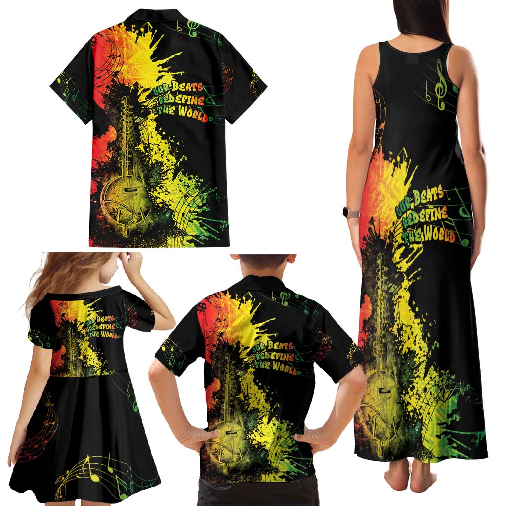 Afro Music Pride Family Matching Tank Maxi Dress and Hawaiian Shirt From Our Roots The World Finds Rhythm - Wonder Print Shop