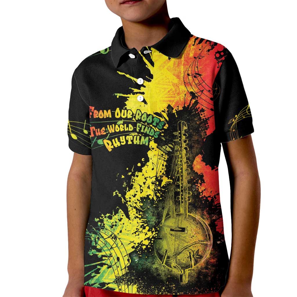 Afro Music Pride Kid Polo Shirt From Our Roots The World Finds Rhythm - Wonder Print Shop