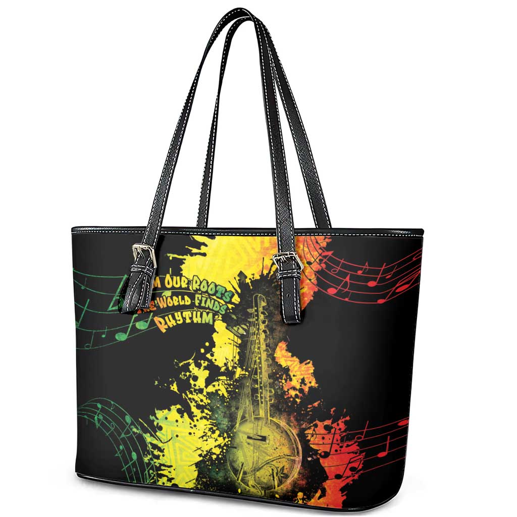 Afro Music Pride Leather Tote Bag From Our Roots The World Finds Rhythm - Wonder Print Shop