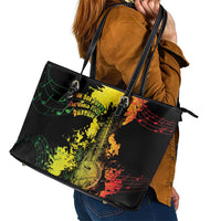 Afro Music Pride Leather Tote Bag From Our Roots The World Finds Rhythm - Wonder Print Shop