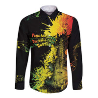 Afro Music Pride Long Sleeve Button Shirt From Our Roots The World Finds Rhythm - Wonder Print Shop