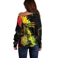 Afro Music Pride Off Shoulder Sweater From Our Roots The World Finds Rhythm - Wonder Print Shop