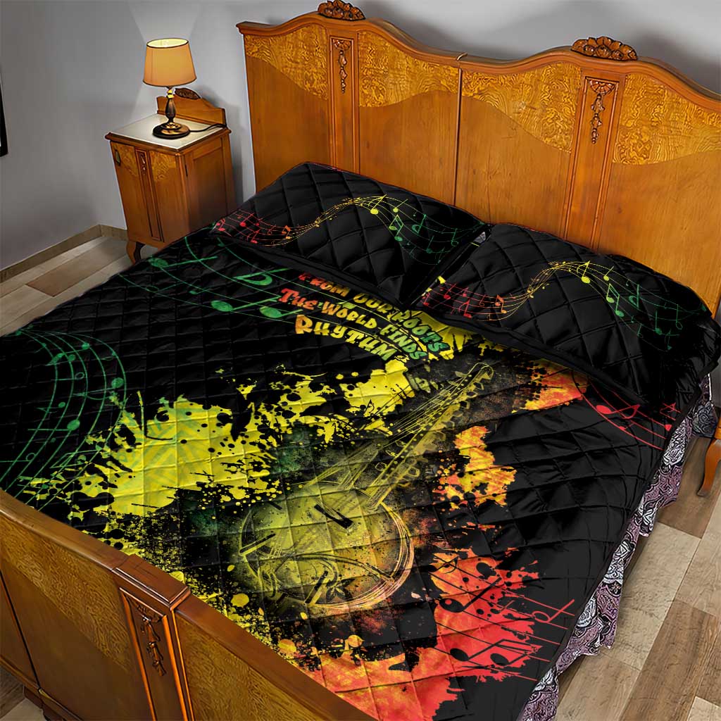 Afro Music Pride Quilt Bed Set From Our Roots The World Finds Rhythm - Wonder Print Shop