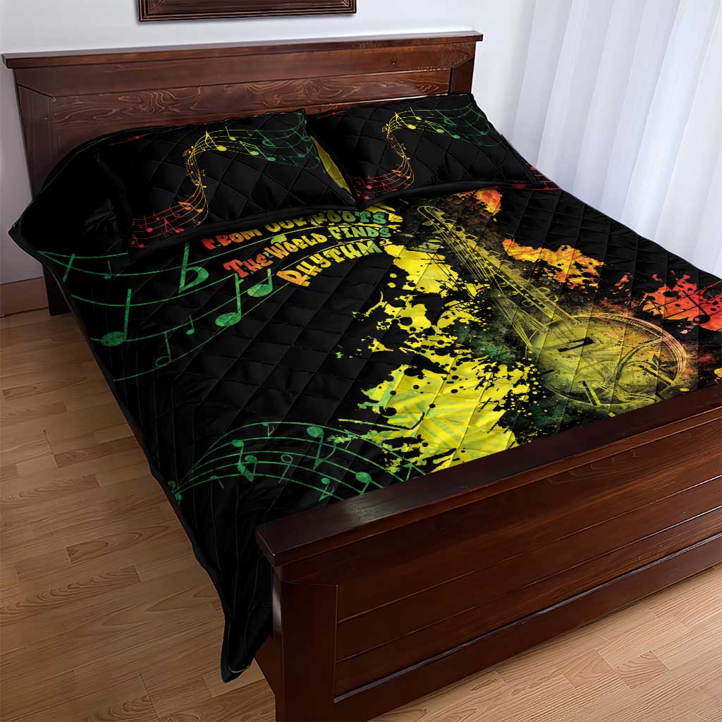 Afro Music Pride Quilt Bed Set From Our Roots The World Finds Rhythm - Wonder Print Shop