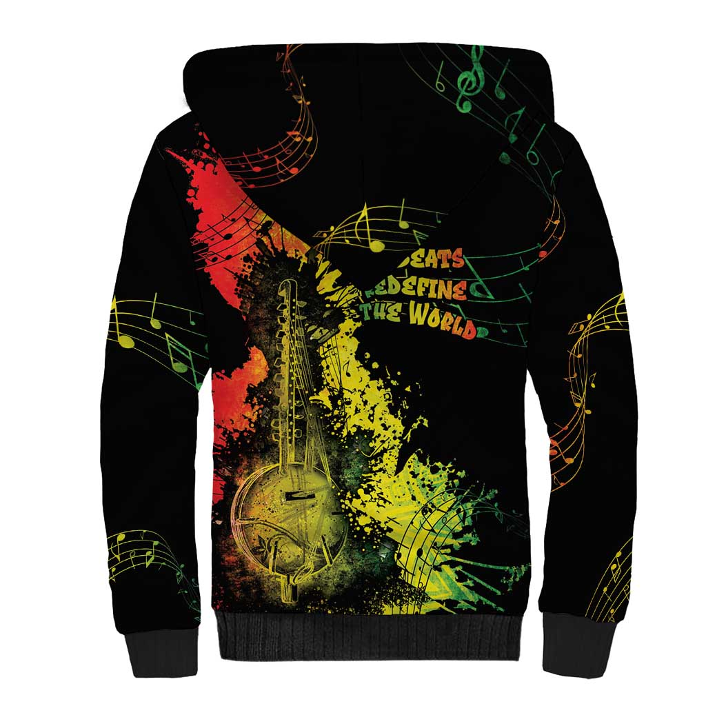 Afro Music Pride Sherpa Hoodie From Our Roots The World Finds Rhythm - Wonder Print Shop