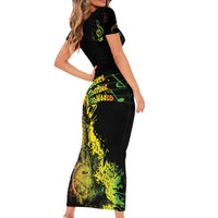 Afro Music Pride Short Sleeve Bodycon Dress From Our Roots The World Finds Rhythm - Wonder Print Shop