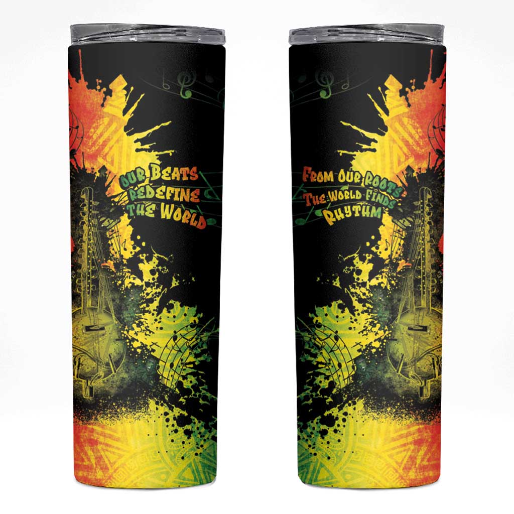 Afro Music Pride Skinny Tumbler From Our Roots The World Finds Rhythm - Wonder Print Shop