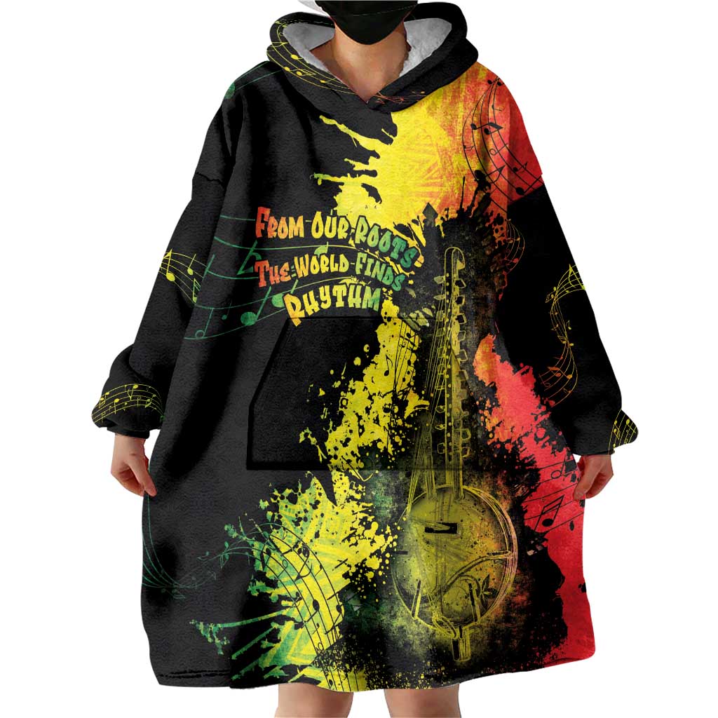Afro Music Pride Wearable Blanket Hoodie From Our Roots The World Finds Rhythm - Wonder Print Shop