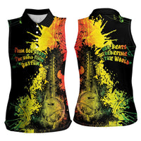 Afro Music Pride Women Sleeveless Polo Shirt From Our Roots The World Finds Rhythm - Wonder Print Shop