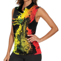 Afro Music Pride Women Sleeveless Polo Shirt From Our Roots The World Finds Rhythm - Wonder Print Shop