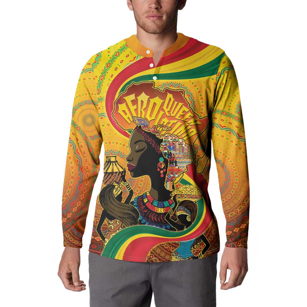 Afro Latina Queen Button Sweatshirt The Beauty Of Black Women - Wonder Print Shop