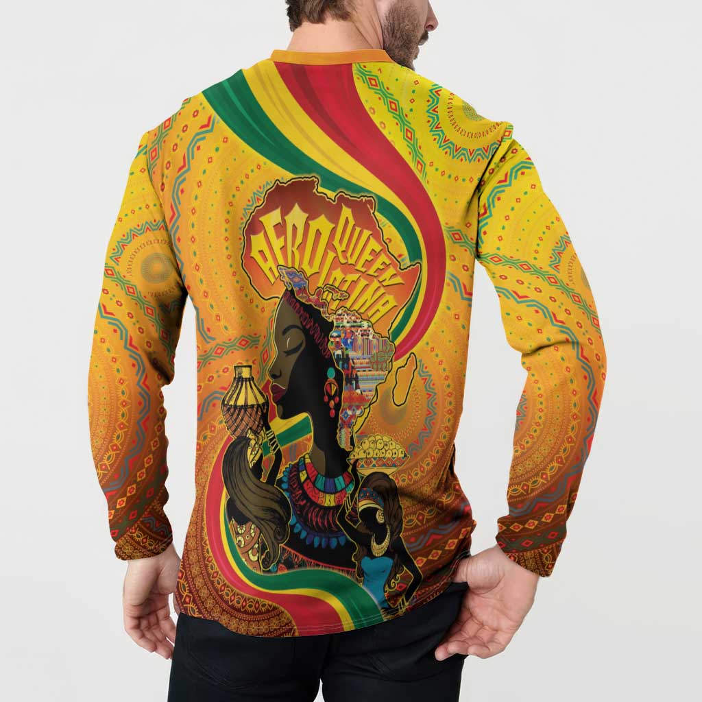 Afro Latina Queen Button Sweatshirt The Beauty Of Black Women - Wonder Print Shop