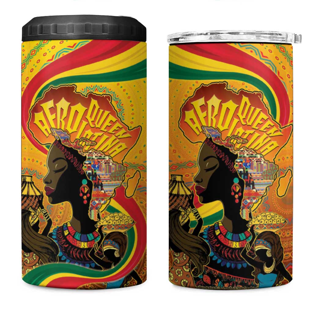 Afro Latina Queen 4 in 1 Can Cooler Tumbler The Beauty Of Black Women - Wonder Print Shop