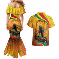Afro Latina Queen Couples Matching Mermaid Dress and Hawaiian Shirt The Beauty Of Black Women - Wonder Print Shop