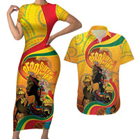 Afro Latina Queen Couples Matching Short Sleeve Bodycon Dress and Hawaiian Shirt The Beauty Of Black Women - Wonder Print Shop