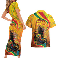 Afro Latina Queen Couples Matching Short Sleeve Bodycon Dress and Hawaiian Shirt The Beauty Of Black Women - Wonder Print Shop