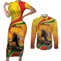 Afro Latina Queen Couples Matching Short Sleeve Bodycon Dress and Long Sleeve Button Shirt The Beauty Of Black Women - Wonder Print Shop