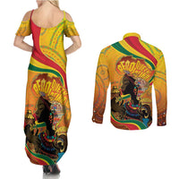 Afro Latina Queen Couples Matching Summer Maxi Dress and Long Sleeve Button Shirt The Beauty Of Black Women - Wonder Print Shop
