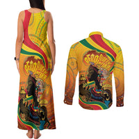 Afro Latina Queen Couples Matching Tank Maxi Dress and Long Sleeve Button Shirt The Beauty Of Black Women - Wonder Print Shop