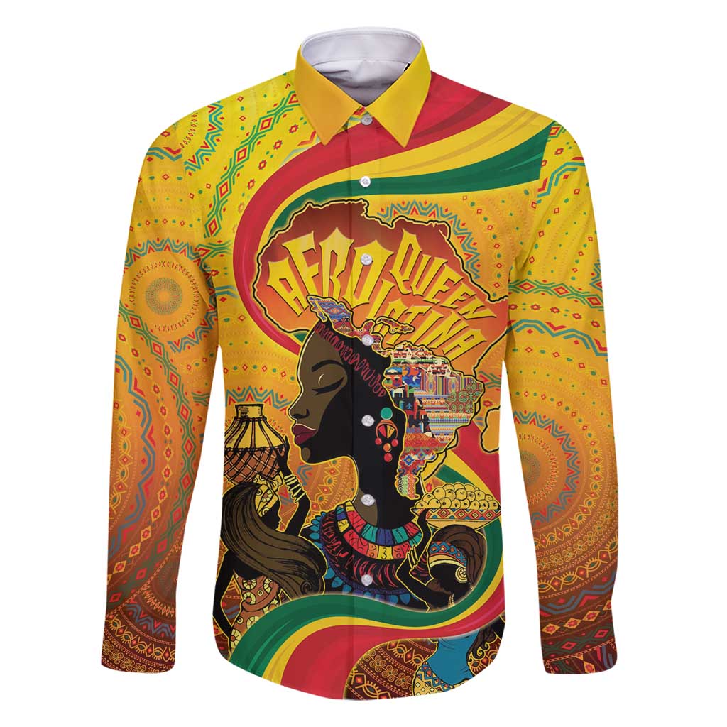 Afro Latina Queen Family Matching Long Sleeve Bodycon Dress and Hawaiian Shirt The Beauty Of Black Women - Wonder Print Shop