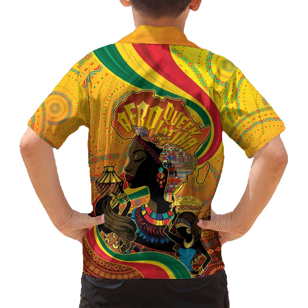 Afro Latina Queen Family Matching Off Shoulder Short Dress and Hawaiian Shirt The Beauty Of Black Women - Wonder Print Shop