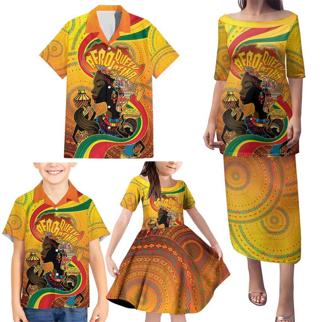 Afro Latina Queen Family Matching Puletasi and Hawaiian Shirt The Beauty Of Black Women - Wonder Print Shop