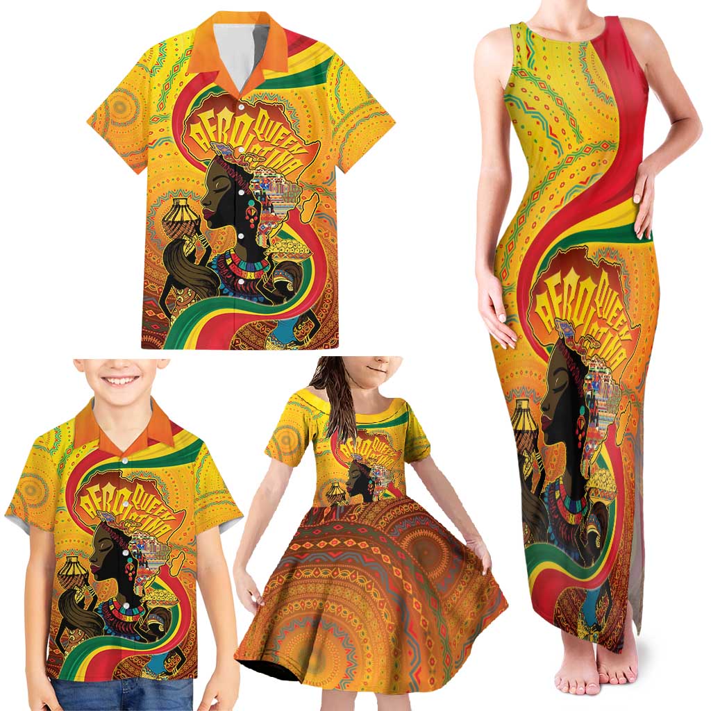 Afro Latina Queen Family Matching Tank Maxi Dress and Hawaiian Shirt The Beauty Of Black Women - Wonder Print Shop