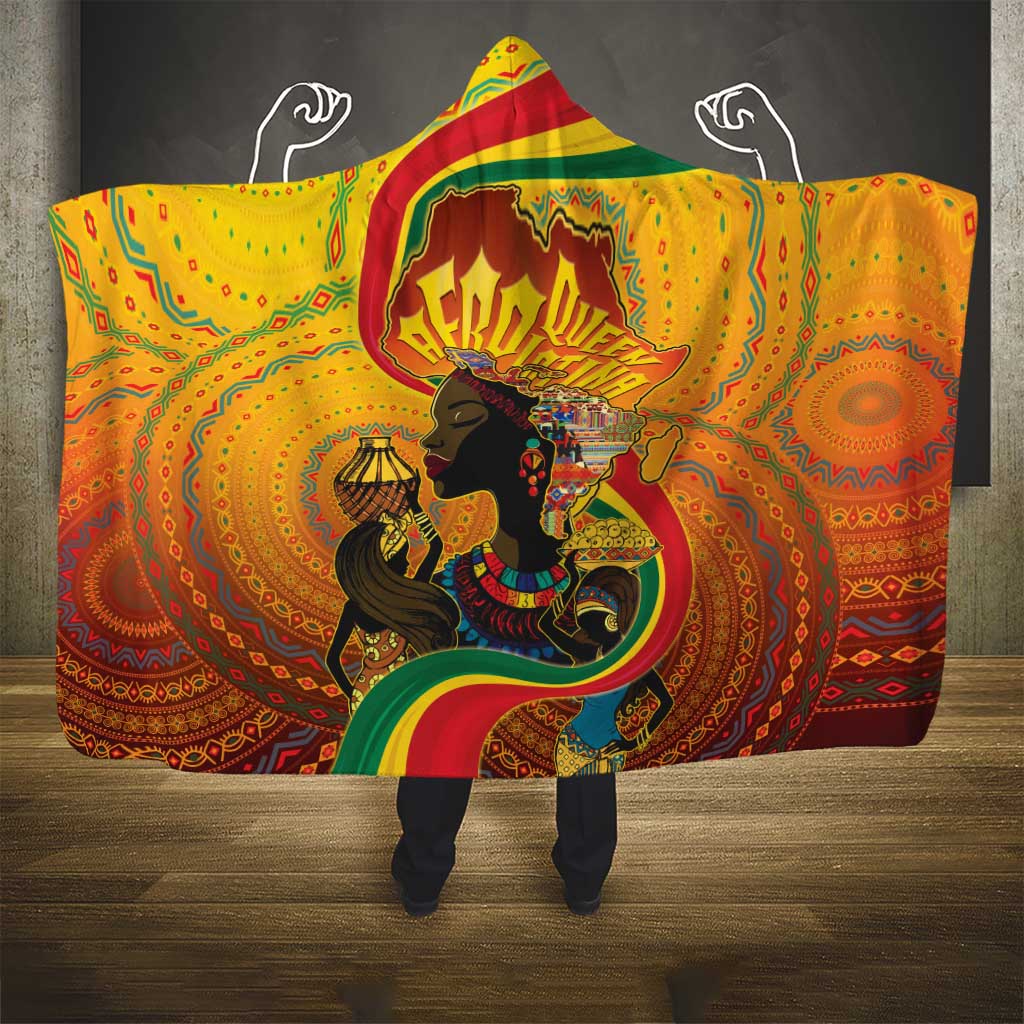 Afro Latina Queen Hooded Blanket The Beauty Of Black Women - Wonder Print Shop