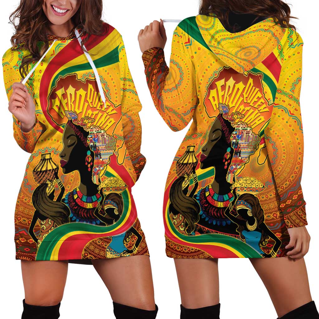 Afro Latina Queen Hoodie Dress The Beauty Of Black Women - Wonder Print Shop