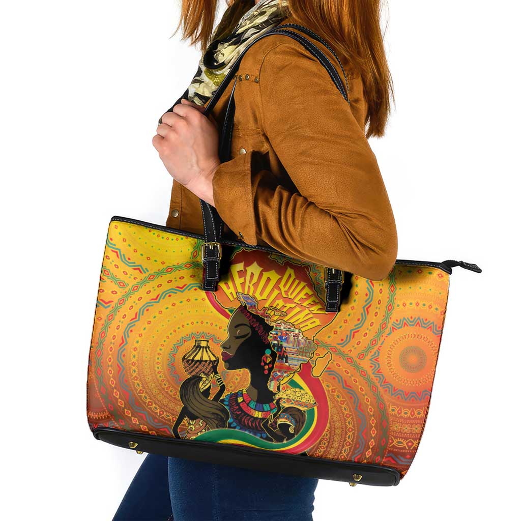 Afro Latina Queen Leather Tote Bag The Beauty Of Black Women - Wonder Print Shop
