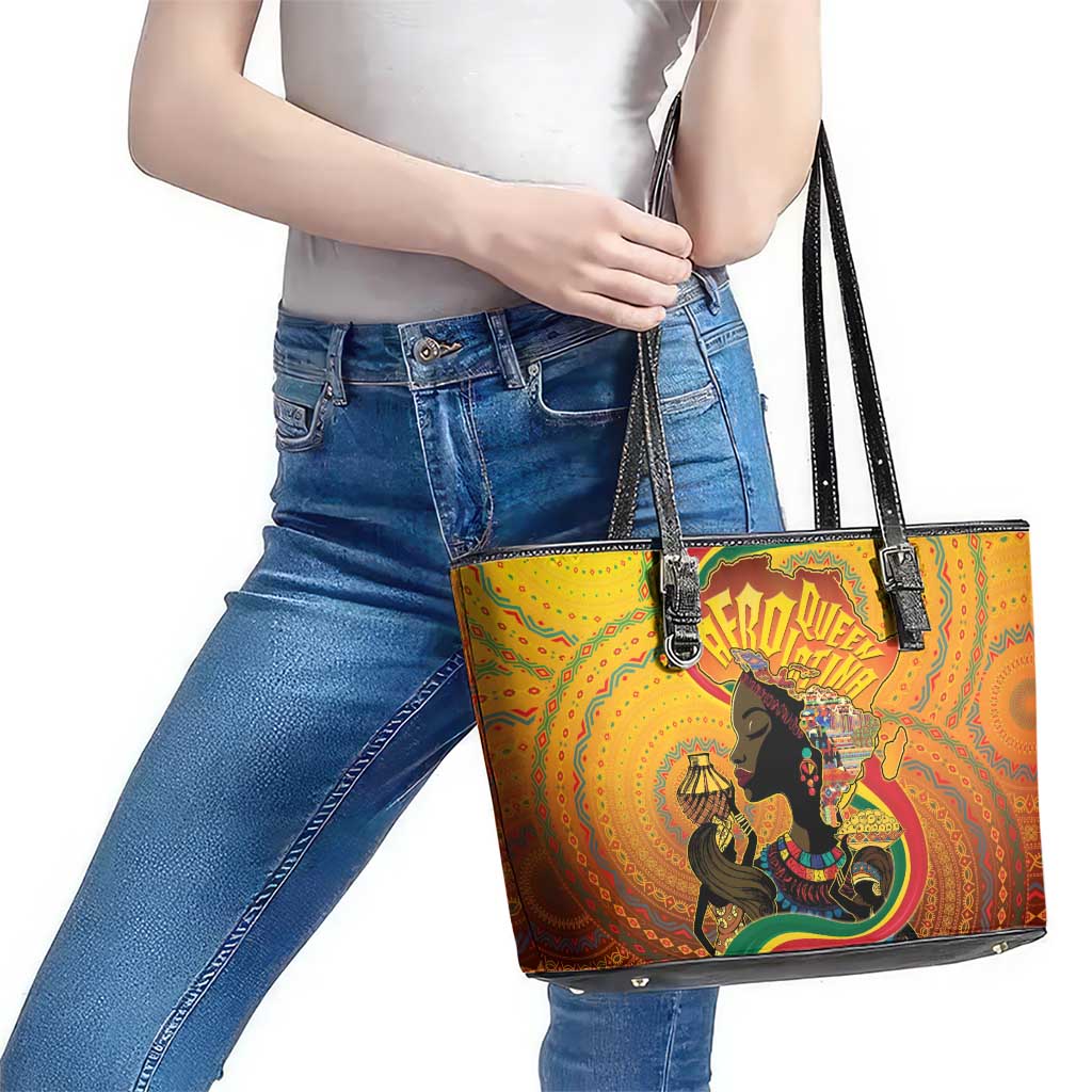 Afro Latina Queen Leather Tote Bag The Beauty Of Black Women - Wonder Print Shop