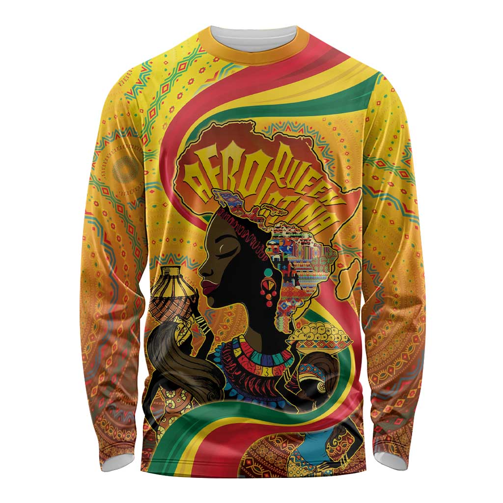 Afro Latina Queen Long Sleeve Shirt The Beauty Of Black Women - Wonder Print Shop