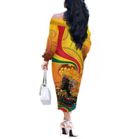 Afro Latina Queen Off The Shoulder Long Sleeve Dress The Beauty Of Black Women - Wonder Print Shop
