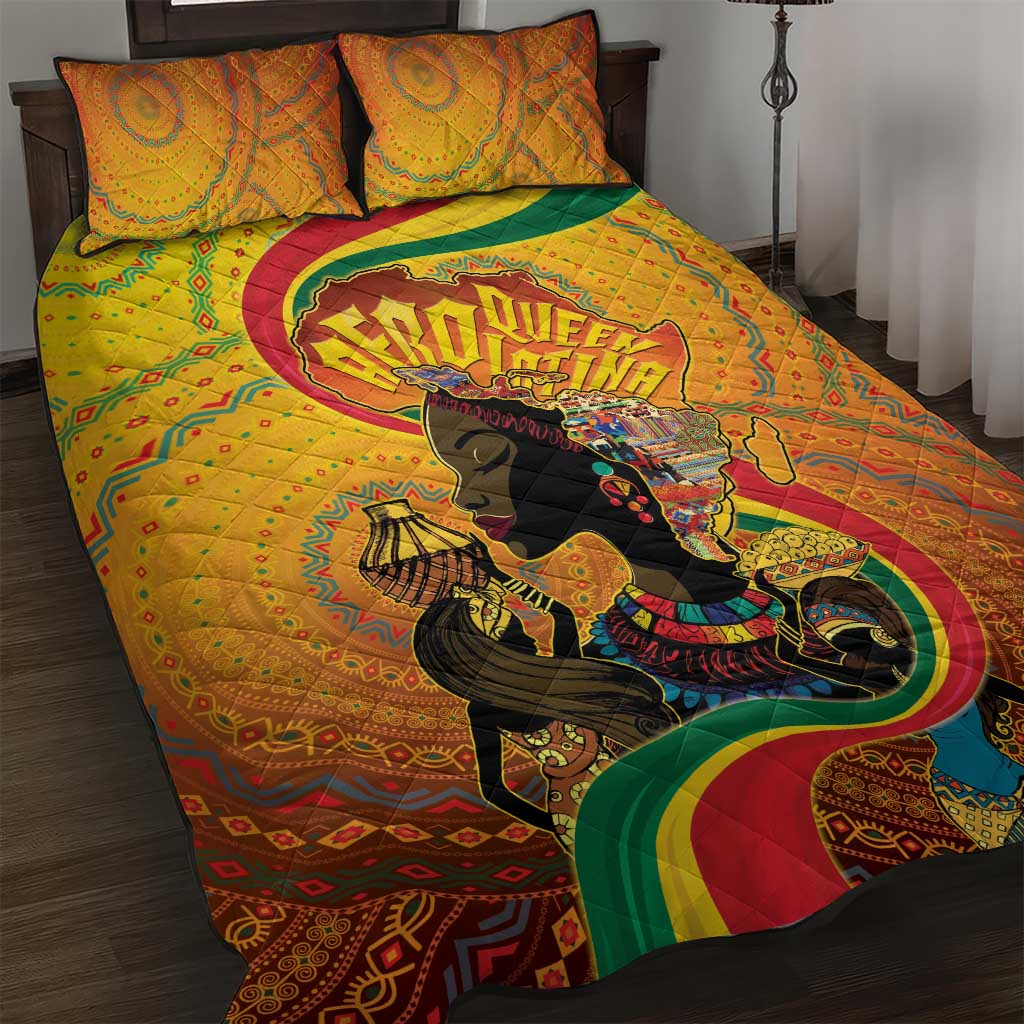 Afro Latina Queen Quilt Bed Set The Beauty Of Black Women - Wonder Print Shop