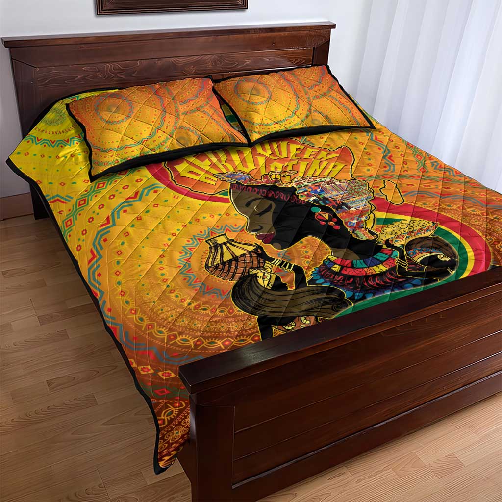 Afro Latina Queen Quilt Bed Set The Beauty Of Black Women - Wonder Print Shop