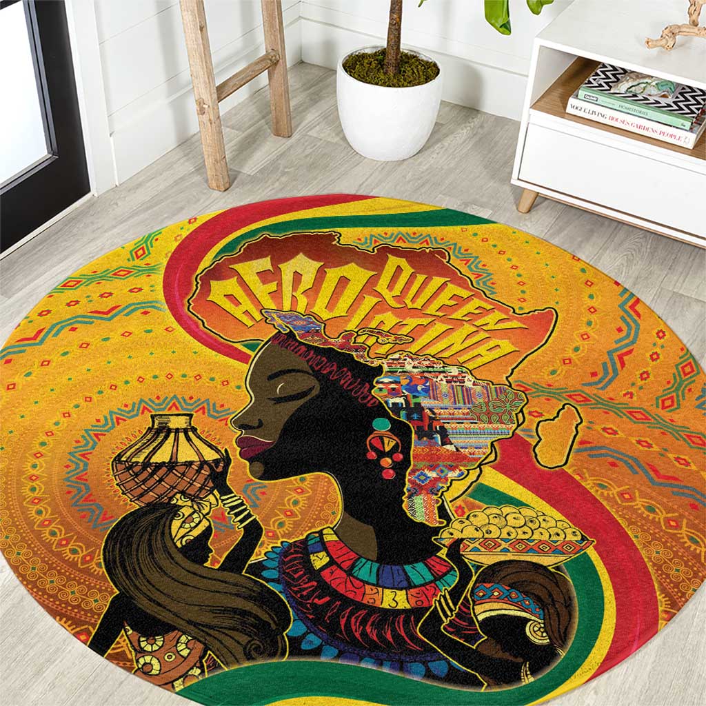 Afro Latina Queen Round Carpet The Beauty Of Black Women - Wonder Print Shop