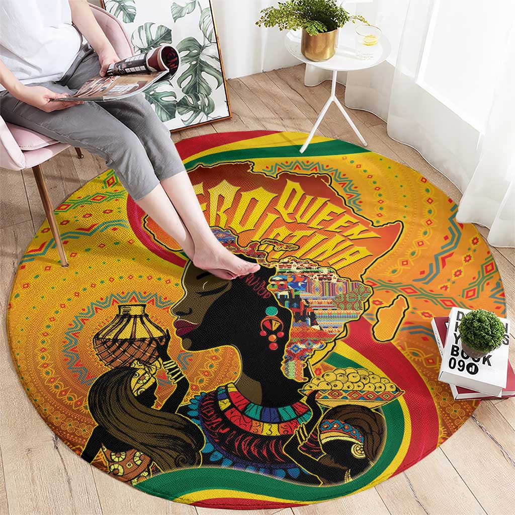 Afro Latina Queen Round Carpet The Beauty Of Black Women - Wonder Print Shop