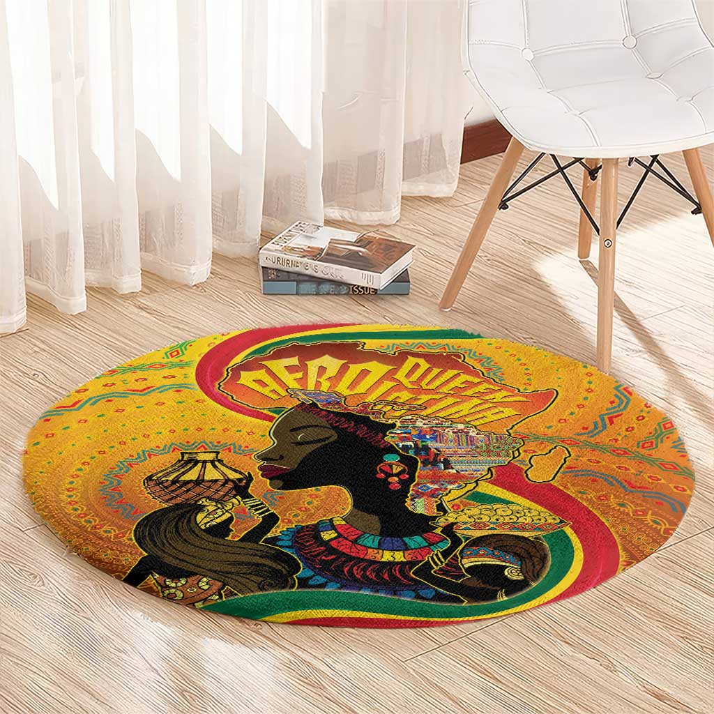 Afro Latina Queen Round Carpet The Beauty Of Black Women - Wonder Print Shop